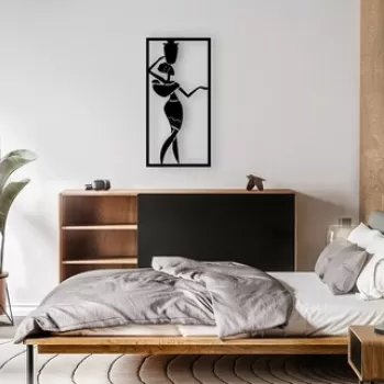 Decoratiune de perete, Afrikal? K?zlar_3, Metal, Dimensiune: 35 x 70 cm, Negru imagine
