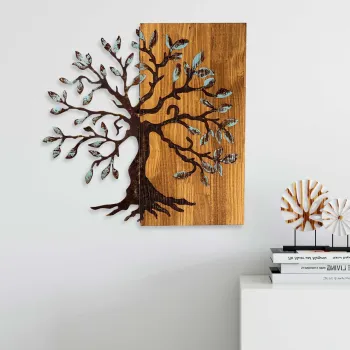 Decoratiune de perete, Agac 5, Dimensiune: 58 x 58 cm, Nuc / Maro imagine