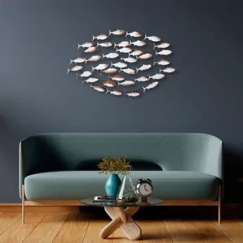 Decoratiune de perete, Alabal?k, Metal, 94 x 58 x 5 cm, Multicolor imagine