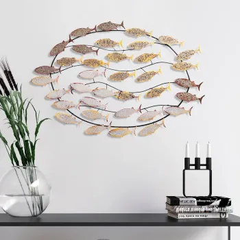 Decoratiune de perete, Alabalik 2, Dimensiuni: 94 x 58 x 4 cm, Multicolor imagine