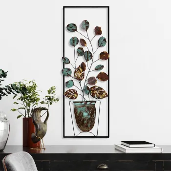 Decoratiune de perete, Alder, Dimensiuni: 32 x 90 x 4 cm, Multicolor imagine