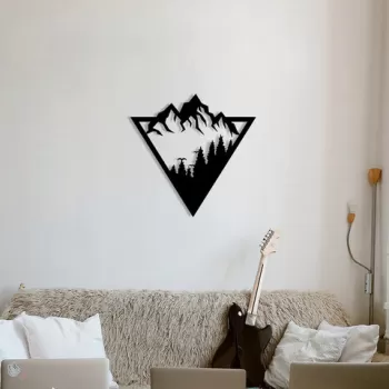 Decoratiune de perete, Ananas, Metal, Dimensiune: 51 x 50 cm, Negru imagine