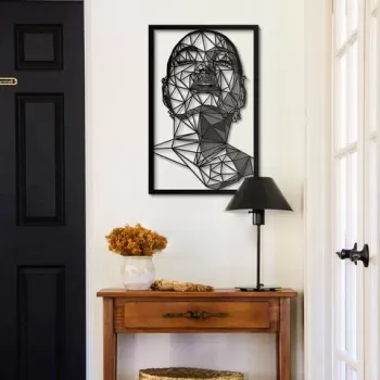 Decoratiune de perete, Antonietta, Otel, 45 x 70 cm, Negru imagine