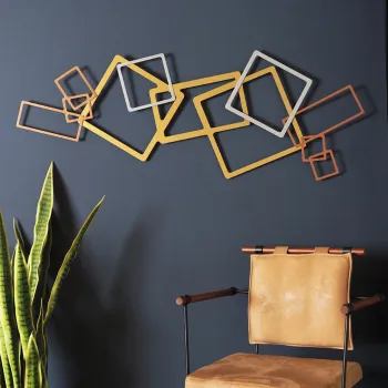 Decoratiune de perete, APT753LAGB, Dimensiuni: 45 x 116 cm, Aur / Argint / Cupru imagine