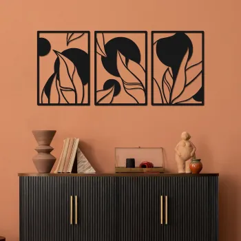 Decoratiune de perete, Arriba, Metal, Grosime: 1,2 mm, Negru imagine