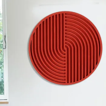 Decoratiune de perete, ART128, Dimensiuni: 33 x 33 x 2 cm, Rosu imagine