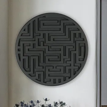 Decoratiune de perete, ART139, Dimensiuni: 33 x 33 x 2 cm, Negru imagine