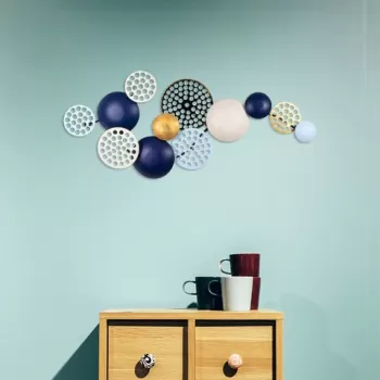 Decoratiune de perete, Aurora 2, Metal, 95 x 40 cm, Multicolor imagine