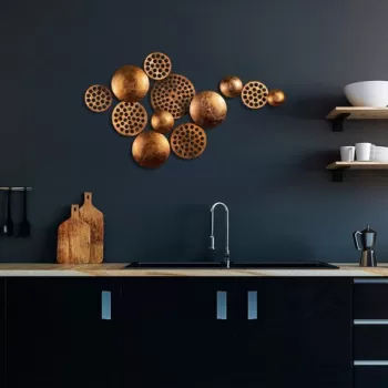 Decoratiune de perete, Aurora 3, Metal, Dimensiune: 45 x 82 cm, Cupru imagine