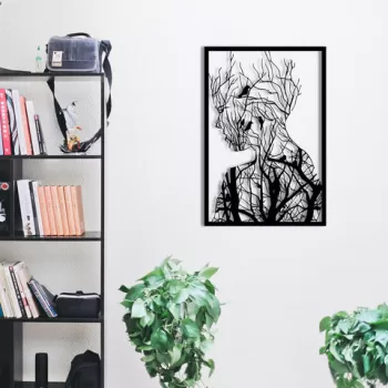 Decoratiune de perete, Aurora, Metal, Dimensiune: 42 x 62 cm, Negru imagine
