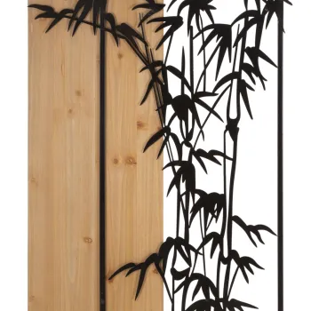 Decoratiune de perete Bamboo, Mauro Ferretti, 58x80 cm, fier/MDF, negru/maro imagine