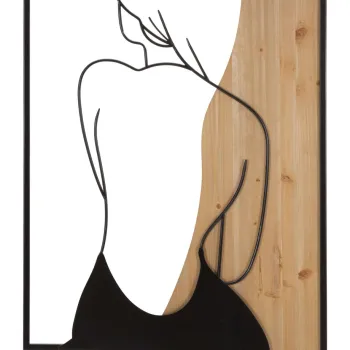 Decoratiune de perete Beauty, Mauro Ferretti, 60x90 cm, fier/MDF, negru/maro imagine