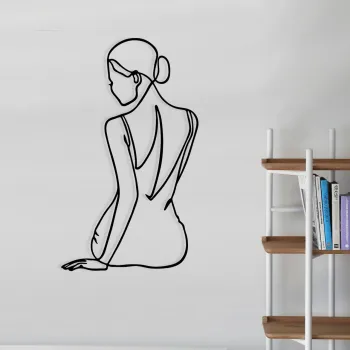 Decoratiune de perete, Belleza, Dimensiuni: 38 x 65 cm, Negru imagine