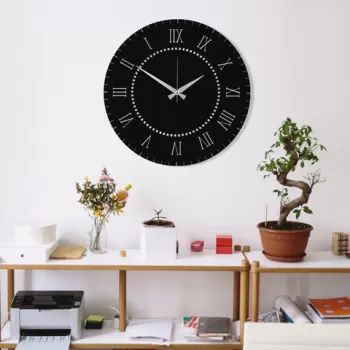 Decoratiune de perete, Bellissimo, Metal, Dimensiune: 48 x 48 cm, Negru imagine