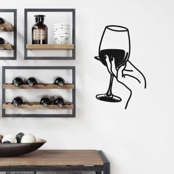 Decoratiune de perete, Bello, Metal, Grosime: 1,2 mm, Negru imagine