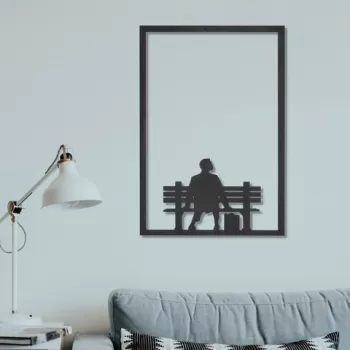 Decoratiune de perete, Bench, Metal, Dimensiune: 45 x 65 cm, Negru imagine