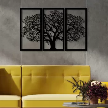 Decoratiune de perete, Berceste 2, Metal, 103 x 66 cm, Negru imagine