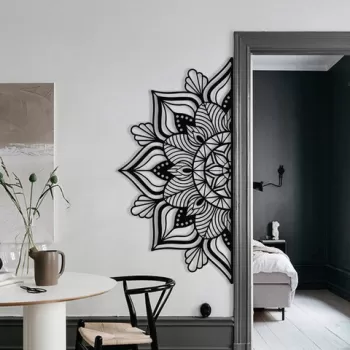 Decoratiune de perete, Berceste, Metal, Dimensiune: 160 x 81 cm, Negru imagine