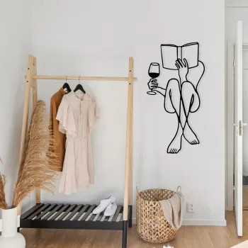 Decoratiune de perete, Bien, Dimensiuni: 38 x 73 cm, Negru imagine
