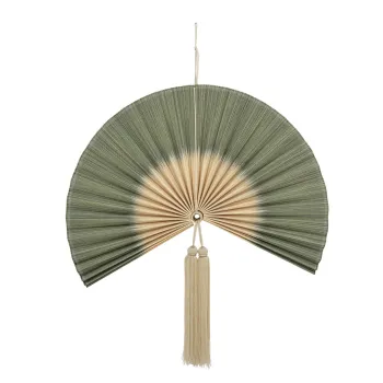 Decoratiune de perete, Bloomingville, Jaime, 75x70 cm, bambus, verde imagine