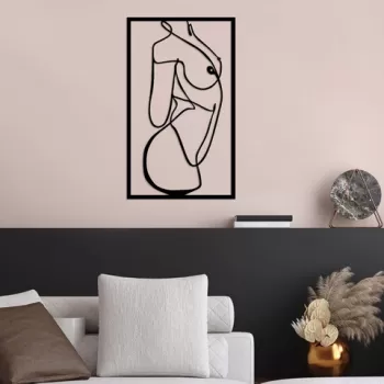 Decoratiune de perete, Body 4, Metal, Dimensiune: 42 x 70 cm, Negru imagine