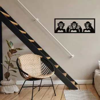 Decoratiune de perete, Boni, Metal, 70 x 25 cm, Negru imagine