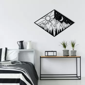 Decoratiune de perete, Bonita, Metal, Dimensiune: 56 x 38 cm, Negru imagine