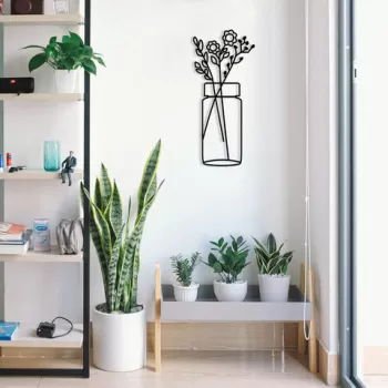 Decoratiune de perete, Bonne Nuit 1 , Metal, Dimensiune: 27 x 60 cm, Negru imagine