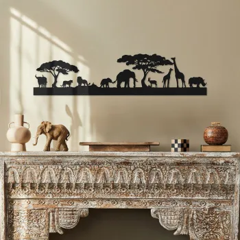 Decoratiune de perete, Bosco, Metal, Grosime: 1,2 mm, Negru imagine