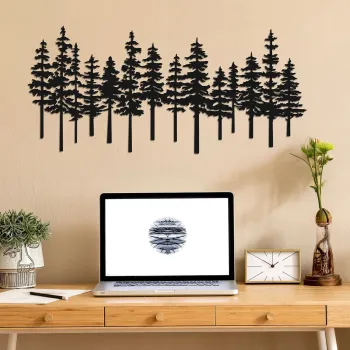 Decoratiune de perete, Bosque, Metal, Grosime: 1,2 mm, Negru imagine