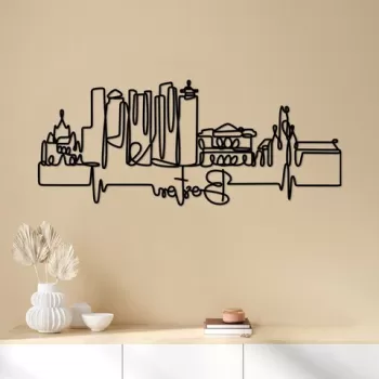 Decoratiune de perete, Boston, Metal, Grosime: 2 mm, Negru imagine