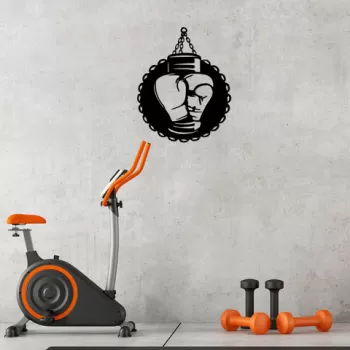 Decoratiune de perete, Boxing, Metal, Dimensiune: 57 x 70 cm, Negru imagine