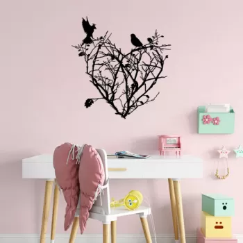 Decoratiune de perete, Bush Hearth, Metal, Dimensiune: 67 x 70 cm, Negru imagine