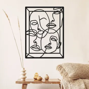 Decoratiune de perete, Busqueda, Metal, Grosime: 1,2 mm, Negru imagine