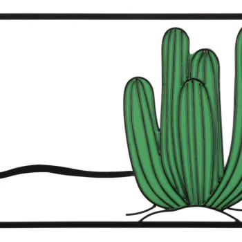 Decoratiune de perete Cactus, Mauro Ferretti, 60x33 cm, fier, multicolor imagine