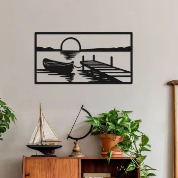 Decoratiune de perete, Calma-1, Metal, Grosime: 1,2 mm, Negru imagine