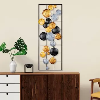 Decoratiune de perete, Camber, Metal, 90 x 32 x 4 cm, Multicolor imagine