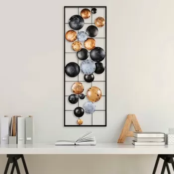 Decoratiune de perete, Camber, Metal, 90 x 32 x 4 cm, Multicolor imagine