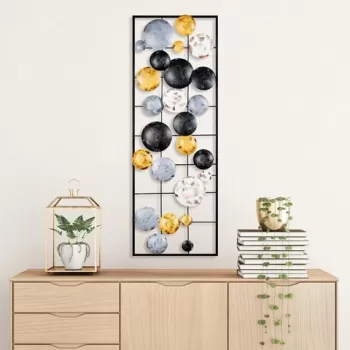 Decoratiune de perete, Camber, Metal, 90 x 32 x 4 cm, Multicolor imagine