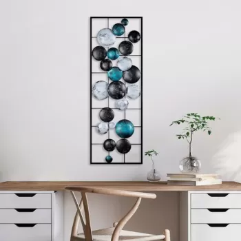 Decoratiune de perete, Camber, Metal, 90 x 32 x 4 cm, Multicolor imagine