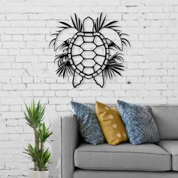 Decoratiune de perete, Caretta, Metal, Dimensiune: 50 x 46,7 cm, Negru imagine