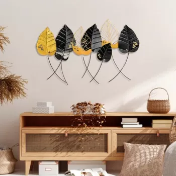Decoratiune de perete, Casting Leaf, Metal, Dimensiune: 112 x 67 cm, Multicolor imagine