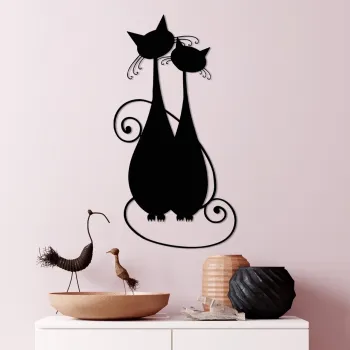 Decoratiune de perete, Cat 10, 30 x 60 cm, Negru imagine