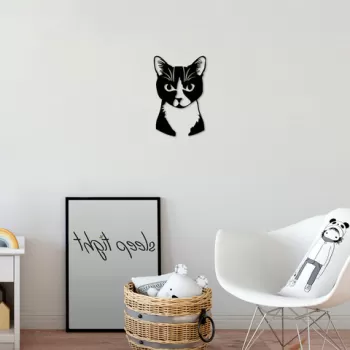 Decoratiune de perete, Cat 10, Metal, Dimensiune: 39 x 60 cm, Negru imagine