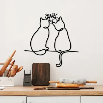 Decoratiune de perete, Cat 2, Dimensiune: 55 x 55 cm, Negru imagine