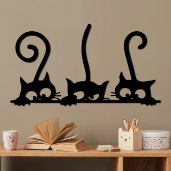 Decoratiune de perete, Cat 5, Dimensiune: 60 x 33 cm, Negru imagine