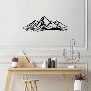 Decoratiune de perete, Cebekler, Metal, 70 x 23 cm, Negru imagine