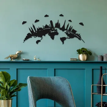 Decoratiune de perete, Cielo, Metal, Grosime: 1,2 mm, Negru imagine
