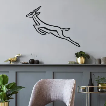 Decoratiune de perete, Ciervo-1, Metal, Grosime: 1,2 mm, Negru imagine