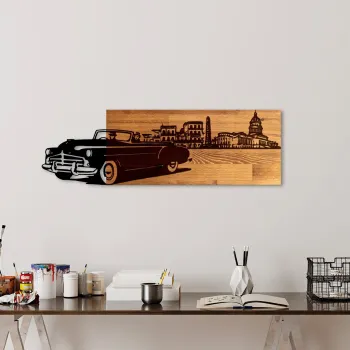 Decoratiune de perete, Classic Style, Latime: 80 cm, Nuc / Negru imagine